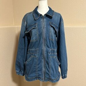 Vintage Target Knox Rose Full Zip Denim Jacket Size L